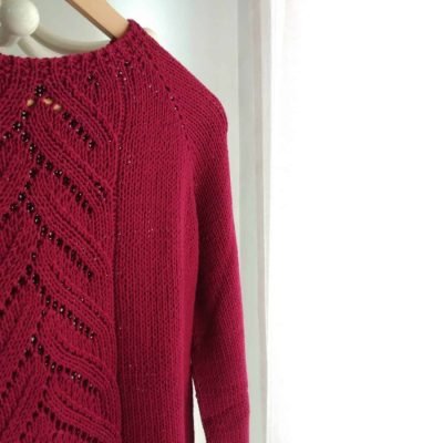 Suéter ranglan top down patrón e instrucciones