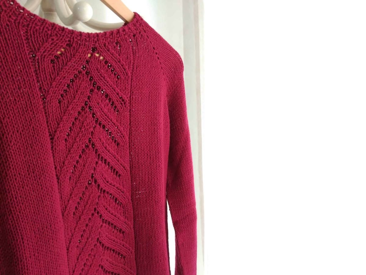 Suéter ranglan top down patrón e instrucciones