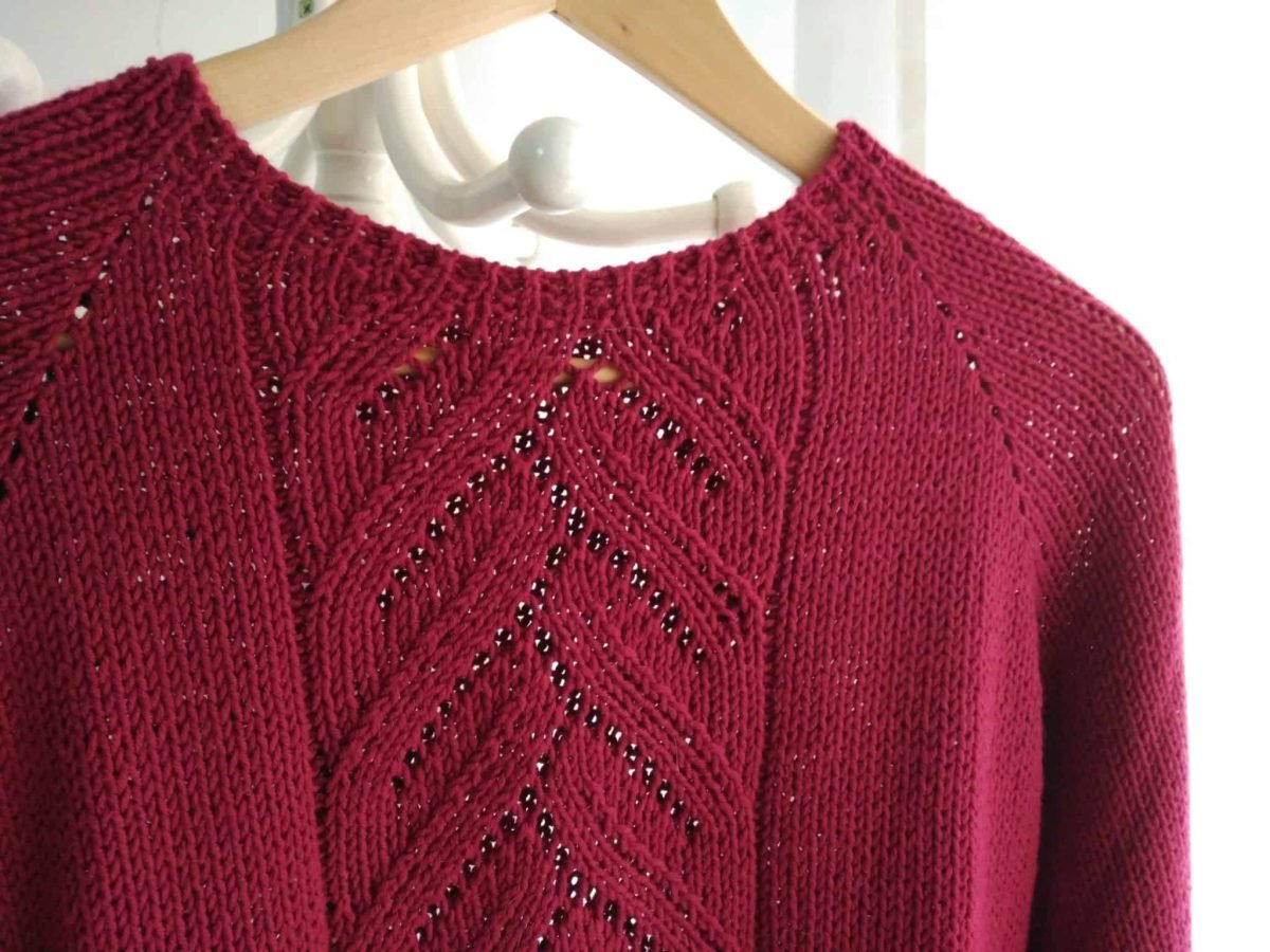 Suéter ranglan top down patrón e instrucciones