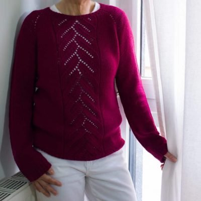 Suéter ranglan top down patrón e instrucciones