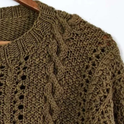 patrón jersey terra para tejer con agujas circulares