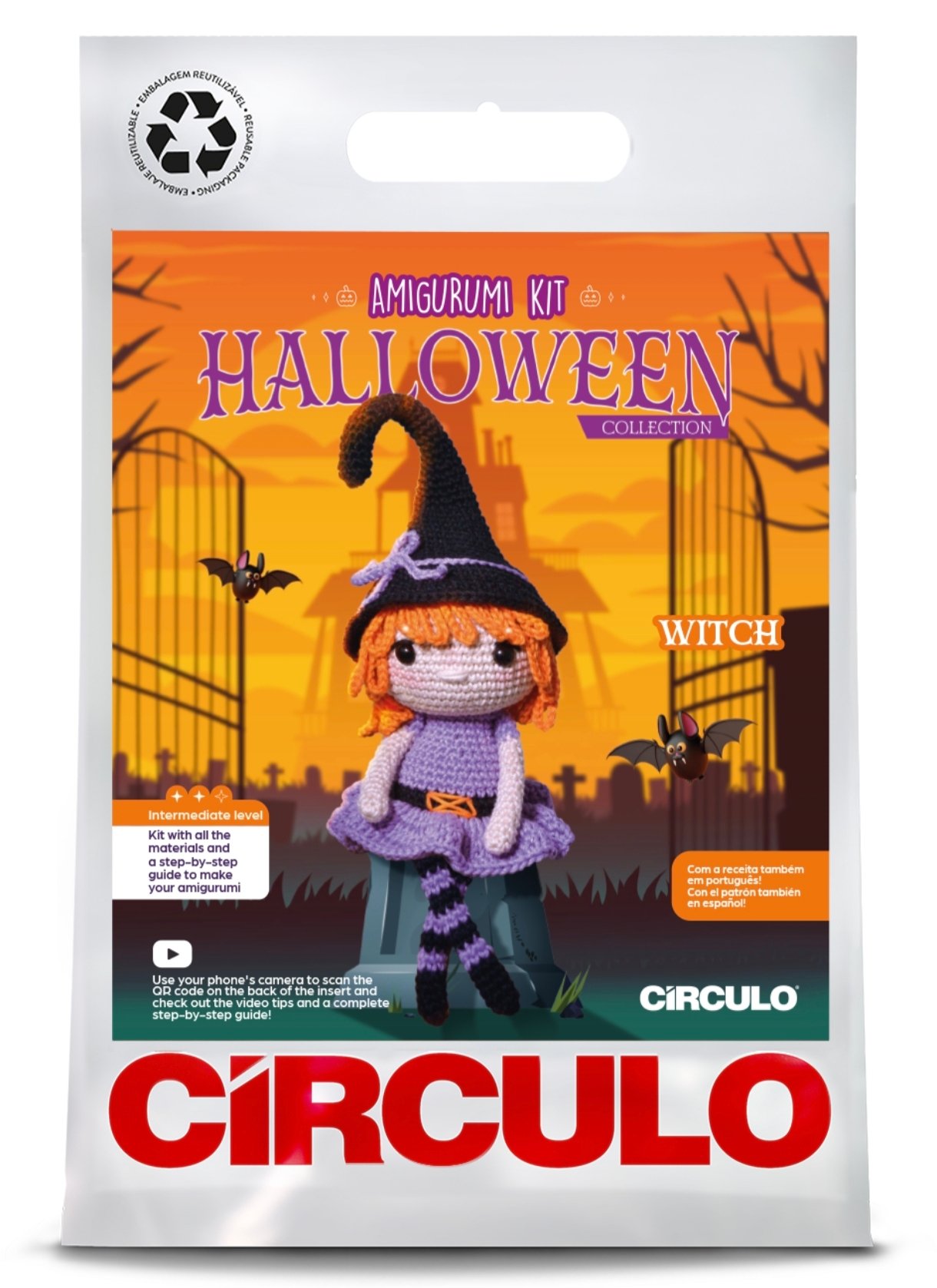 Kit amigurumi de Círculo: Witch de Halloween