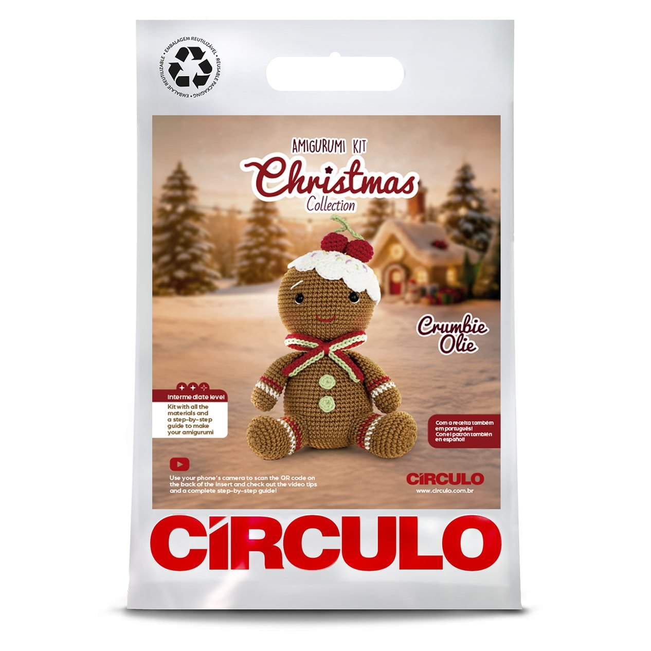 Kit amigurumi de Círculo: Crumbie Olie de Navidad