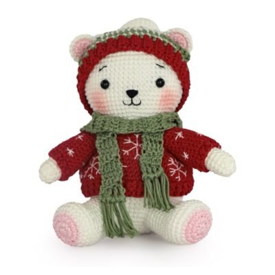 Kit amigurumi de Círculo: Polar Sam de Navidad, personaje terminado