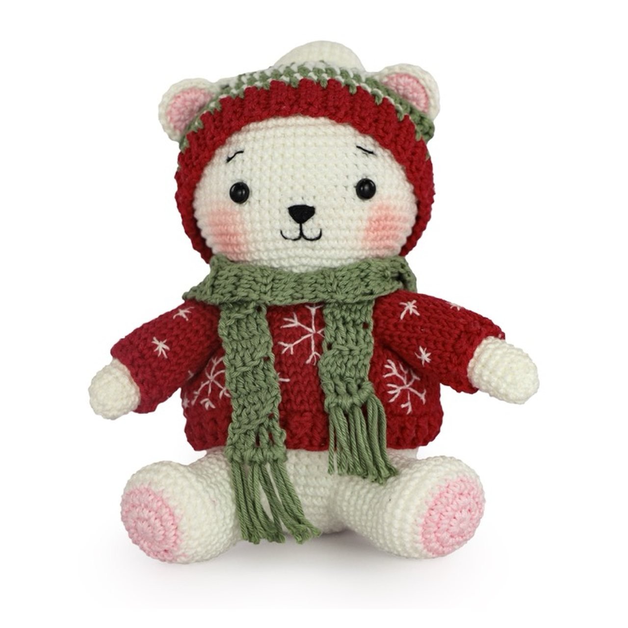 Kit amigurumi de Círculo: Polar Sam de Navidad, personaje terminado
